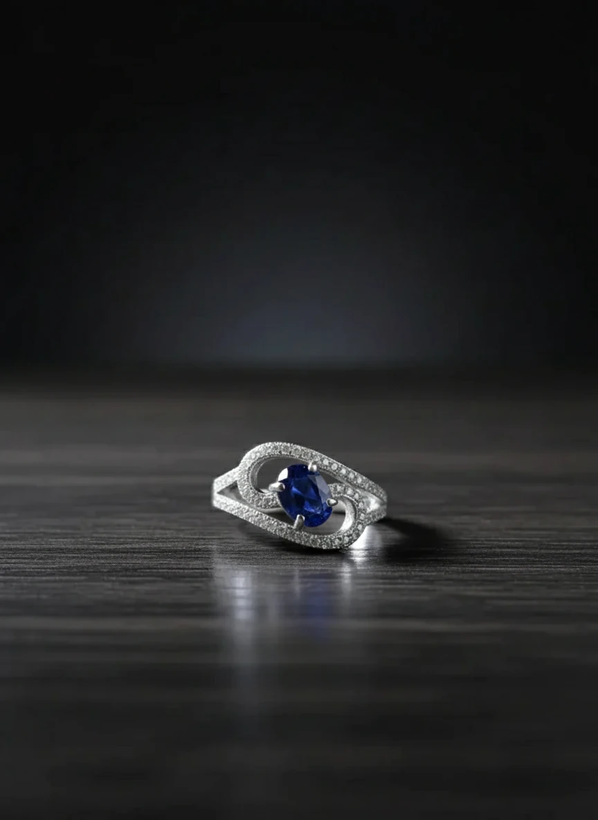 انگشتر نقره زنانه یاقوت کبود