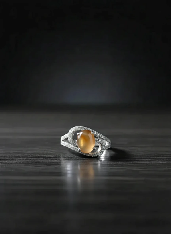 انگشتر نقره زنانه عقیق زرد