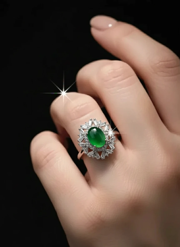 انگشتر نقره زنانه عقیق سبز