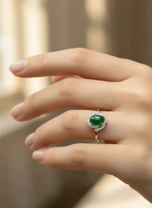 انگشتر نقره زنانه عقیق سبز