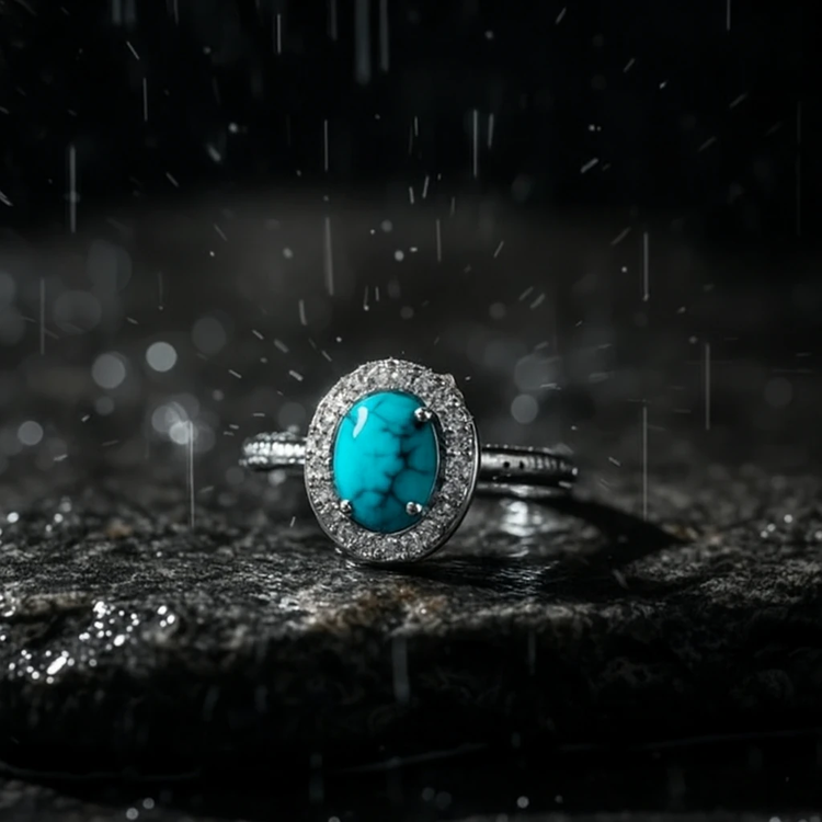 انگشتر نقره زنانه فیروزه نیشابور