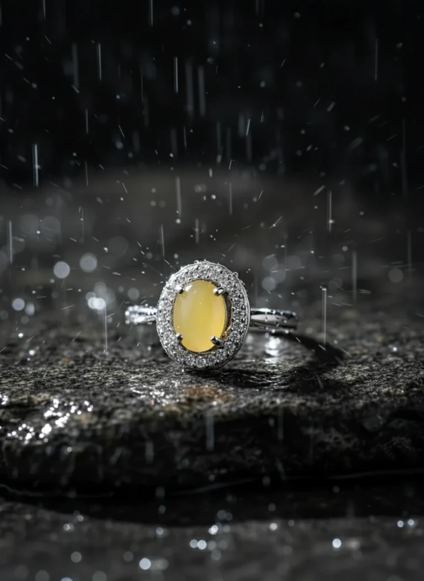 انگشتر نقره زنانه عقیق زرد