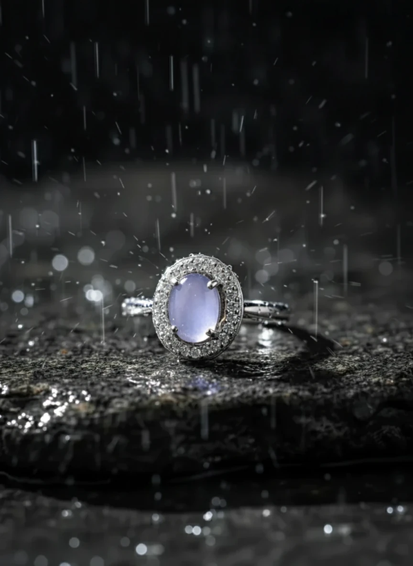 انگشتر نقره زنانه عقیق کبود یمن