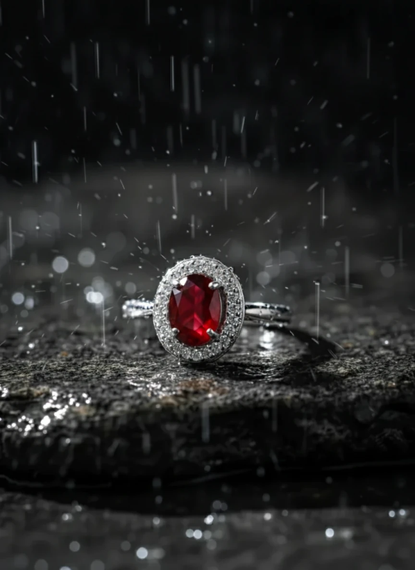 انگشتر نقره زنانه یاقوت سرخ