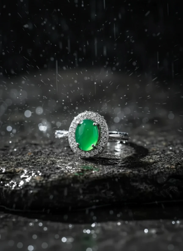 انگشتر نقره زنانه عقیق سبز