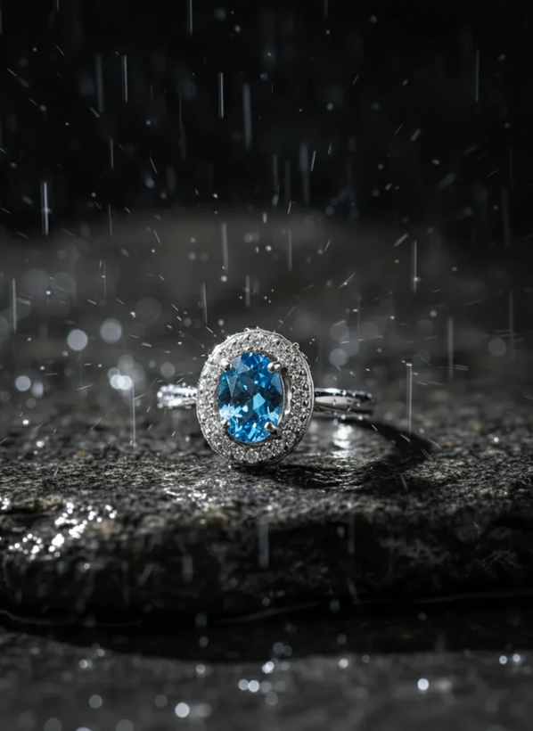 انگشتر نقره زنانه توپاز