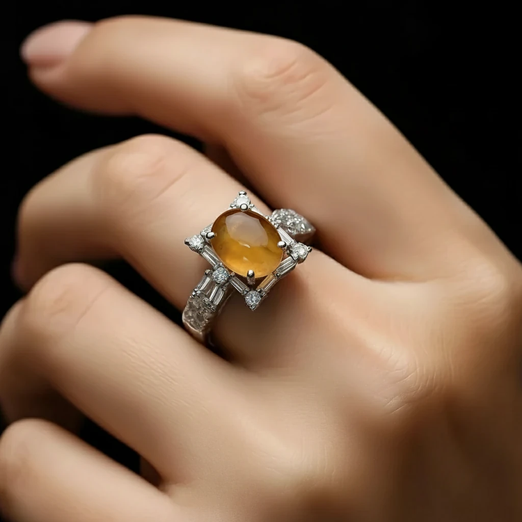 انگشتر نقره زنانه عقیق پرتغالی یمن