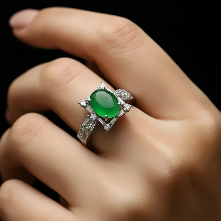 انگشتر نقره زنانه سبز