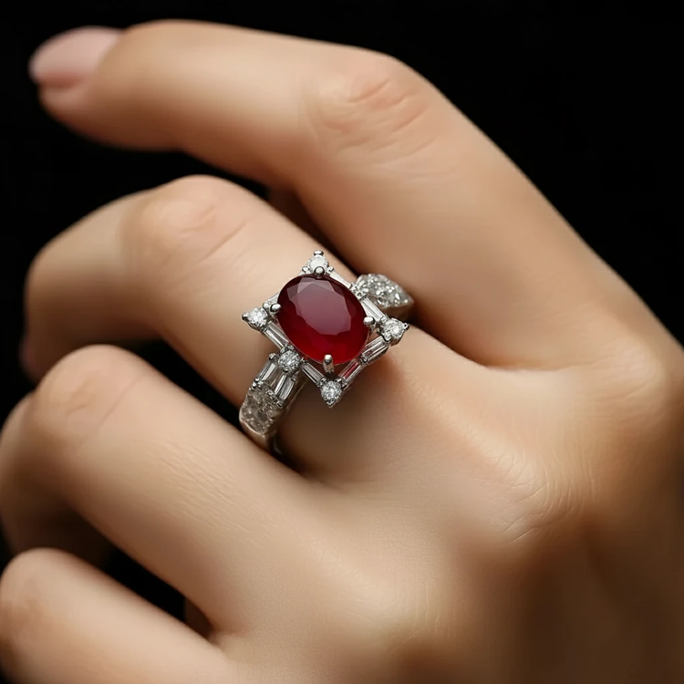 انگشتر نقره زنانه عقیق سرخ