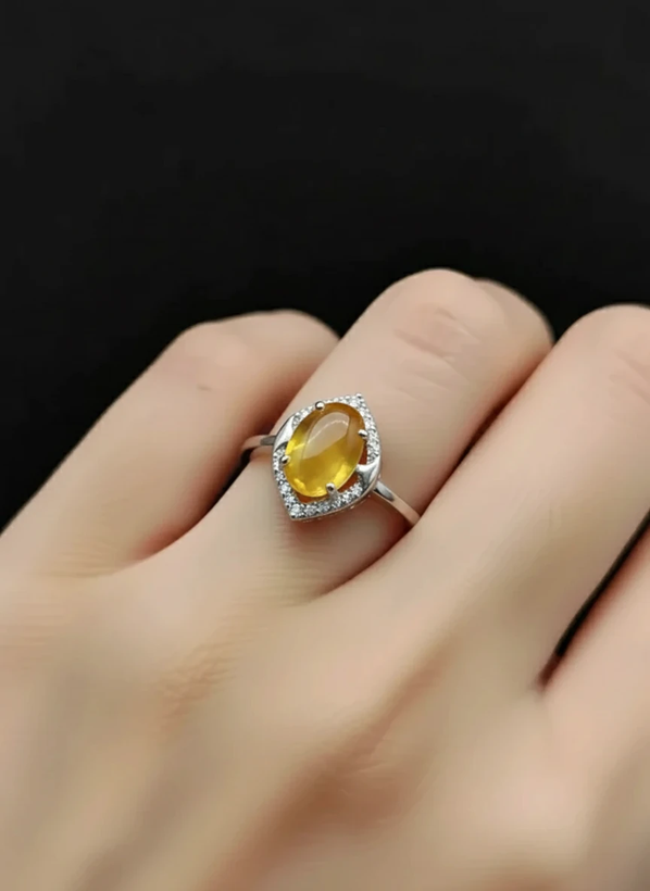 انگشتر نقره زنانه عقیق زرد