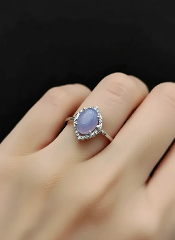 انگشتر نقره زنانه عقیق کبود یمن