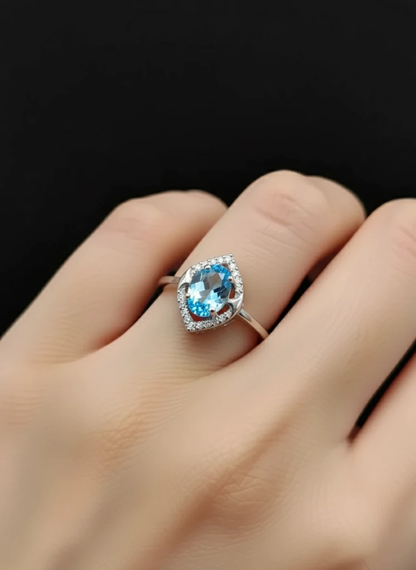 انگشتر نقره زنانه توپاز