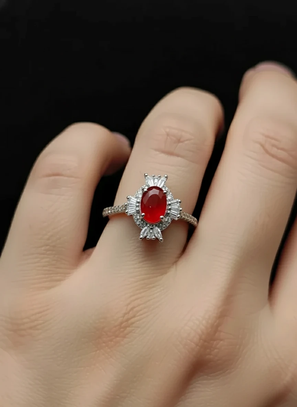 انگشتر نقره زنانه عقیق سرخ