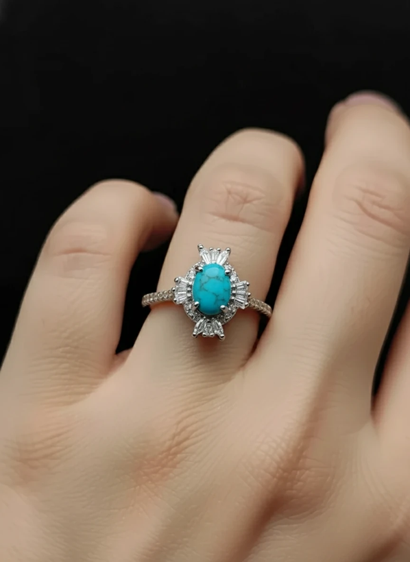 انگشتر نقره زنانه فیروزه نیشابور