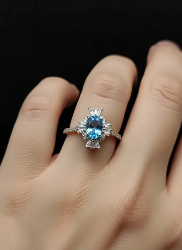 انگشتر نقره زنانه توپاز