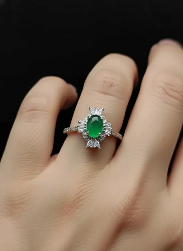 انگشتر نقره زنانه عقیق سبز