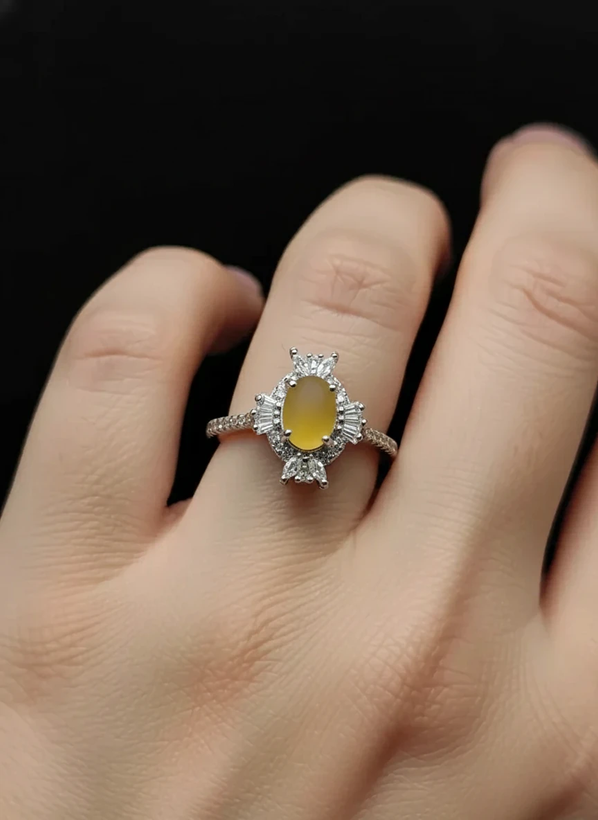انگشتر نقره زنانه عقیق زرد