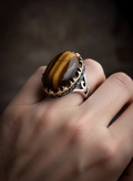خرید انگشتر مردانه سنگ تایگر «چشم ببر» از گالری نقره بقیع