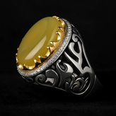 انگشتر مردانه عقیق زرد