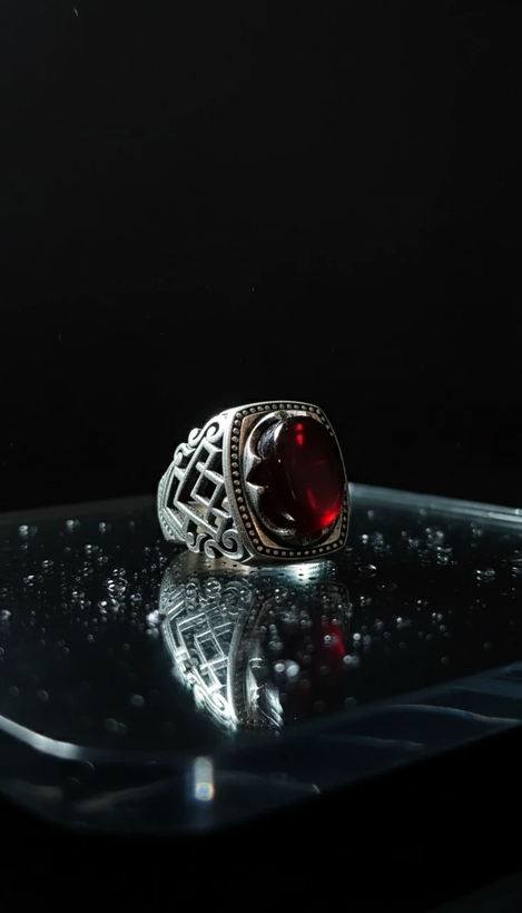 انگشتر مردانه عقیق سرخ