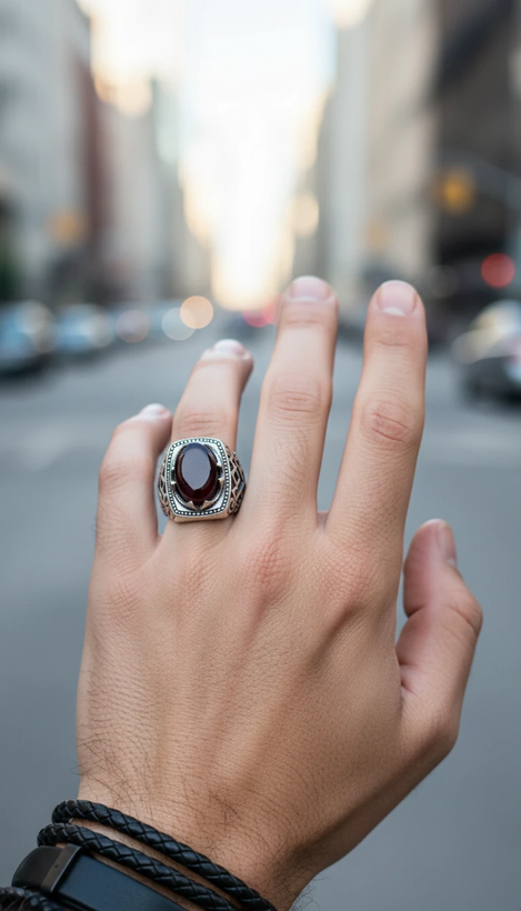 انگشتر مردانه عقیق سرخ