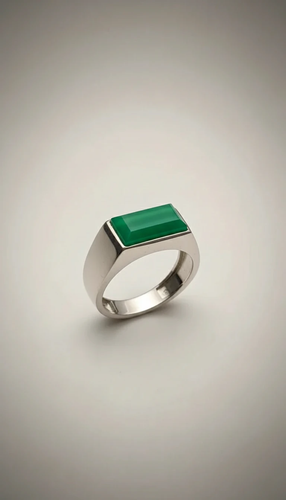 انگشتر کپسولی عقیق سبز از گالری نقره بقیع