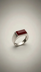 خرید انگشتر کپسولی اسپرت نقره عیار ۹۲۵ عقیق سرخ