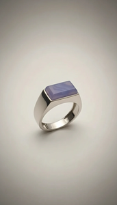 خرید انگشتر کپسولی نقره عیار ۹۲۵ با عقیق کبود یمن