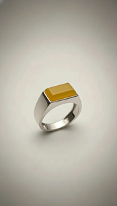 خرید انگشتر کپسولی اسپرت سنگ عقیق زرد