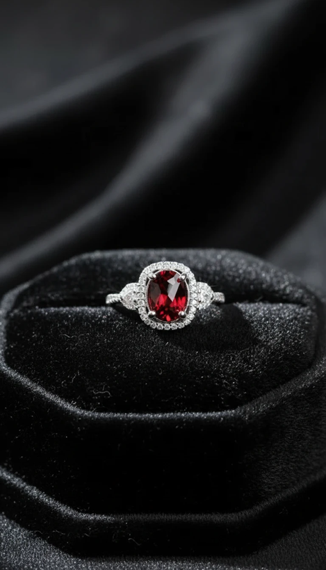 خرید انگشتر زنانه گارنت