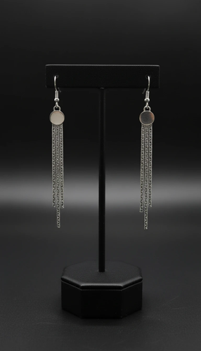 گوشواره نقره عیار ۹۲۵ آبکاری رادیوم