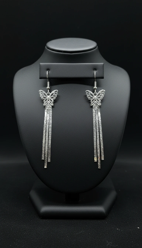 خرید گوشواره نقره عیار ۹۲۵ طرح پروانه