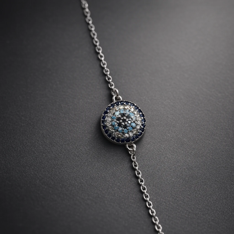 خرید دستبند نقره زنانه طرح چشم نظر