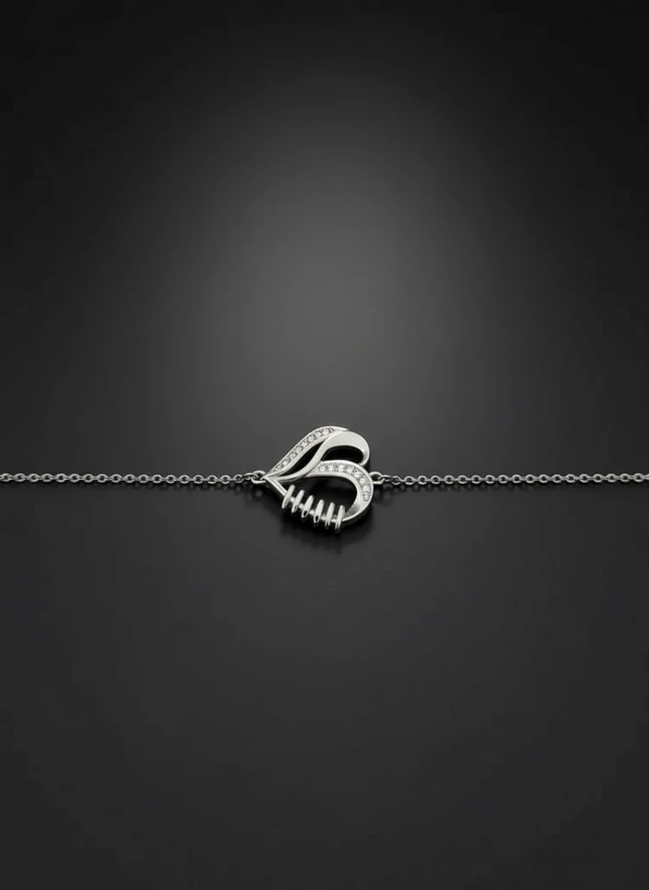 خرید دستبند نقره زنانه طرح قلب