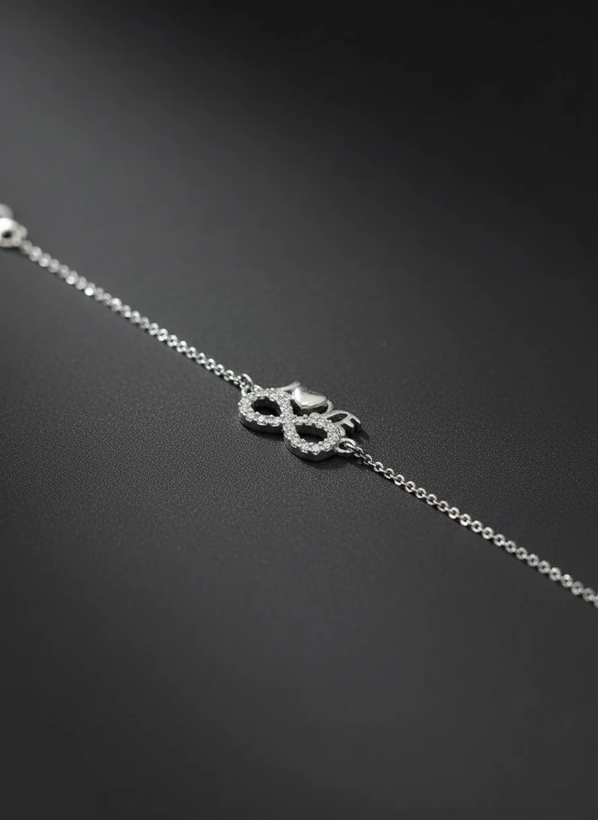 خرید دستبند زنانه طرح لاو و بینهایت