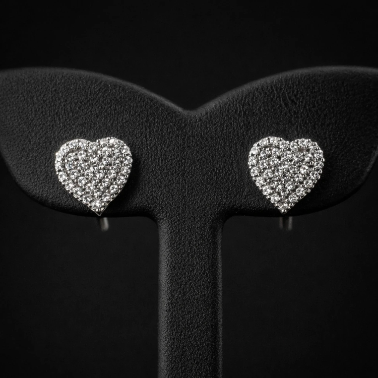 گوشواره نقره زنانه طرح قلب