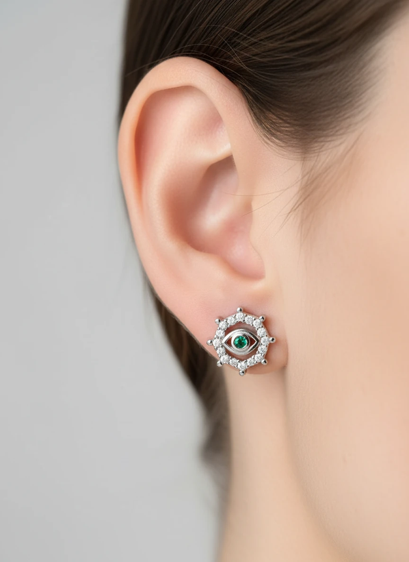 خرید گوشواره نقره زنانه طرح چشم