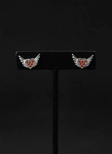 گوشواره نقره زنانه طرح قلب فرشته