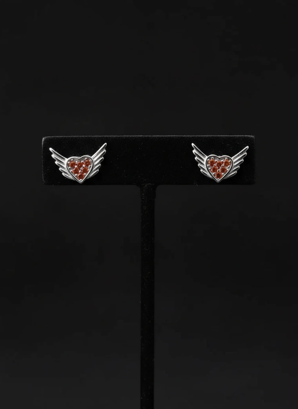 گوشواره نقره زنانه طرح قلب فرشته