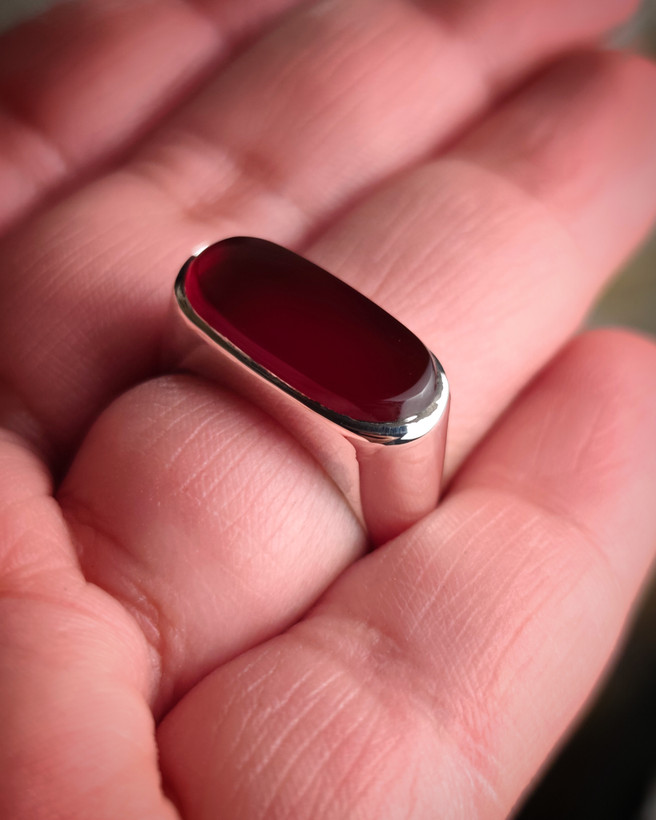 خرید انگشتر نقره با عقیق سرخ