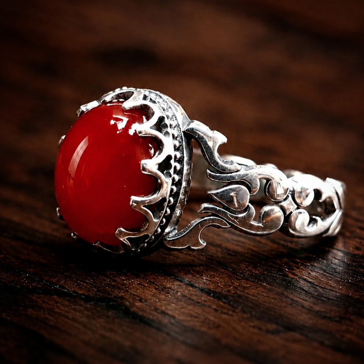 انگشتر مردانه طرح شاخ گوزنی