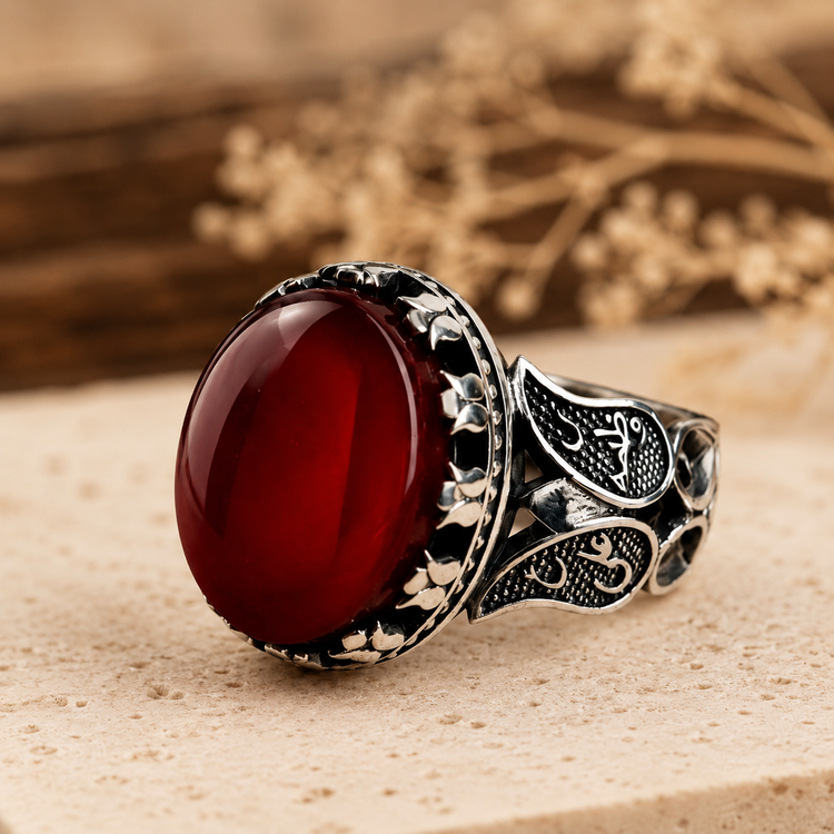 انگشتر مردانه طرح اشک علی و فاطمه