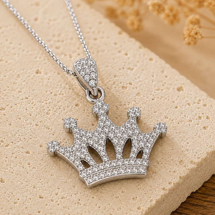 گردنبند نقره ۹۲۵ طرح تاج سلطنتی 👑💎