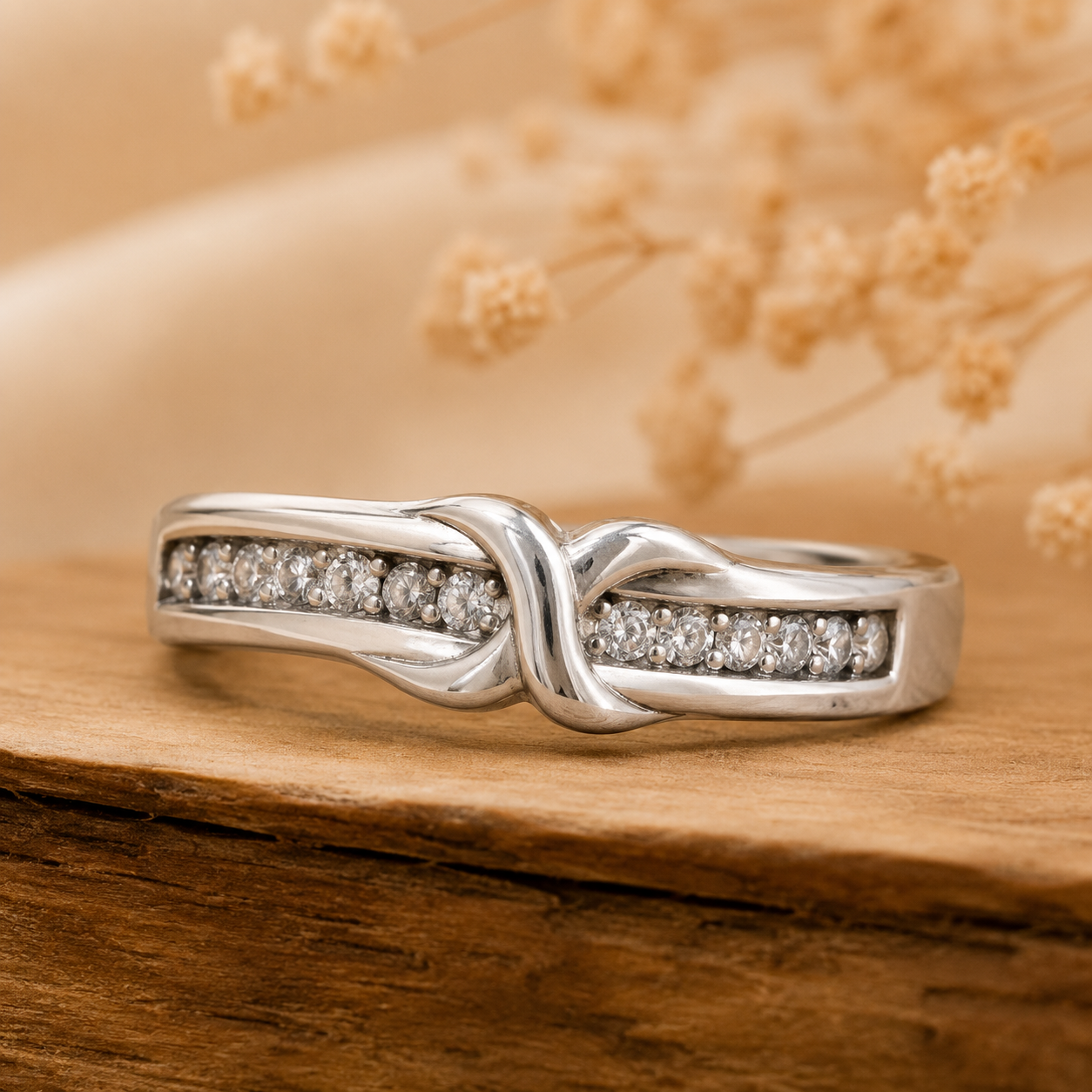 حلقه ارت نقره طرح گره نگین‌دار | ظریف، خاص و همیشه شیک ✨💍