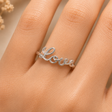 انگشتر نقره زنانه طرح نوشته Love