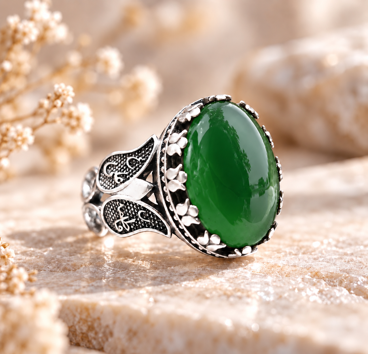 انگشتر مردانه نقره عیار 925  طرح کار اشک